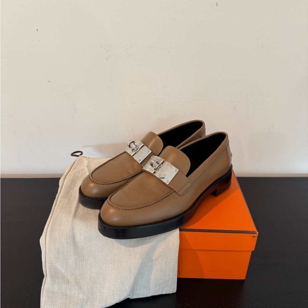 Hermes “Hot” Loafers with Silver Buckle